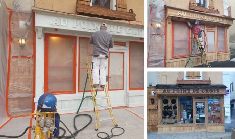 Sablage d'une devanture de magasin - Ugine - PEPIN-DONAT Jérôme